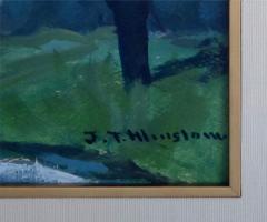 J T Winslow Gouache on paper two serene landscape paintings by J T Winslow - 960366