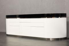 J Wade Beam J Wade Beam Large Ponte Sideboard for Brueton in White and Black Lacquer - 2879276