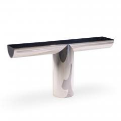 J Wade Beam J Wade Beam for Brueton Mid Century Stainless Steel Tee Console Table - 4547224