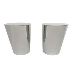 J Wade Beam Pair of Brueton Polished Steel Zephyr End Tables by J Wade Beam - 890995