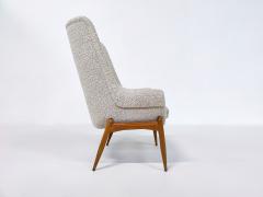 J lia Gaubek Pair of Mid Century Modern Armchairs by Julia Gaubek in Beige Boucle - 2980820