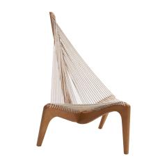 J rgen H velskov J rgen H velskov Rope and Black Lacquered Wood Harp Chair Denmark 1960 - 2252580