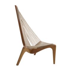 J rgen H velskov J rgen H velskov Rope and Black Lacquered Wood Harp Chair Denmark 1960 - 2252582