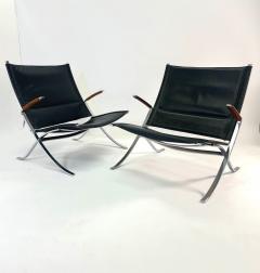 J rgen Kastholm Preben Fabricius Preben Fabricius and Jorgen Kastholm X chairs model FK 82 Two Available  - 3536661