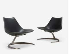 J rgen Kastholm Preben Fabricius Rare Pair of Scimitar Chairs by Preben Fabricius and Jorgen Kastholm - 4473092