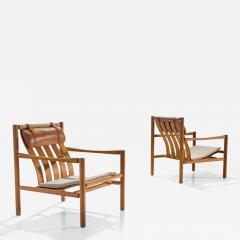 J rgen Nilsson Pair of Handmade Oak Lounge Chairs by J rgen Nilsson Denmark 1964 - 1093541