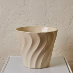 JA Bauer Midcentury White Glazed Ceramic Bauer Planter - 4291882