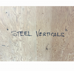 JAMES A BUCHMEN MONUMENTAL STEEL VERTICALS FRAMED METAL WALL SCULPTURE BY JAMES BUCHMAN - 4694453