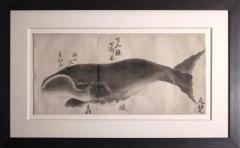 JAPANESE WHALE WATERCOLOR SEMI KUJIRA RIGHT WHALE - 2802996