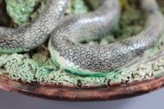 JFS Palissy Majolica Snake Lizards Wall Plate - 2295391