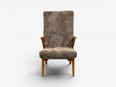 JIO M bler Chaise Lounge Gray Shearling Elm Sweden 1960s - 4595671