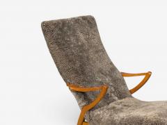 JIO M bler Chaise Lounge Gray Shearling Elm Sweden 1960s - 4595677