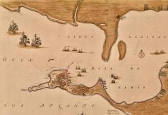 JOHANNES BLAEU Cadiz Island A Framed 17th Century Hand colored Map from Blaeus Atlas Major - 3041188