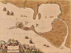 JOHANNES BLAEU Cadiz Island A Framed 17th Century Hand colored Map from Blaeus Atlas Major - 3041189