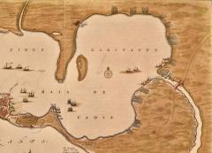JOHANNES BLAEU Cadiz Island A Framed 17th Century Hand colored Map from Blaeus Atlas Major - 3041191