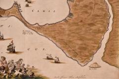 JOHANNES BLAEU Cadiz Island A Framed 17th Century Hand colored Map from Blaeus Atlas Major - 3041195