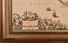 JOHANNES BLAEU Cadiz Island A Framed 17th Century Hand colored Map from Blaeus Atlas Major - 3041198