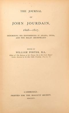 JOHN JOURDAIN The Journal of John Jourdain 1608 1617 By John JOURDAIN - 3959519