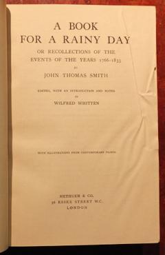 JOHN THOMAS SMITH JOHN THOMAS SMITH 1766 1833 A BOOK FOR A RAINY DAY  - 2751709