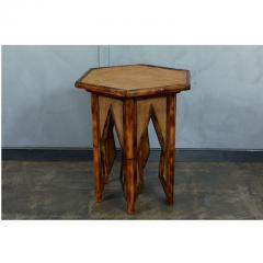 JW Custom Line Tiger Bamboo Hexagonal Side Table - 1584255