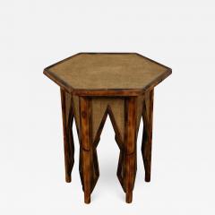 JW Custom Line Tiger Bamboo Hexagonal Side Table - 1584881