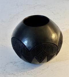 Jabu Nala Contemporary Zulu Black Decorated Pottery Vessel by Jabu Nala - 3409920