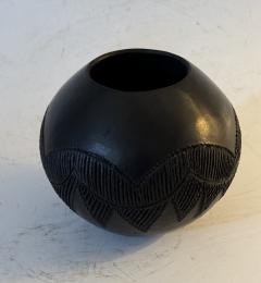 Jabu Nala Contemporary Zulu Black Decorated Pottery Vessel by Jabu Nala - 3410928