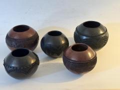 Jabu Nala Group of Contemporary Zulu Pottery Jars by Jabu Nala - 3410941