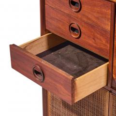 Jack Cartwright Jack Cartwright for Founders Mid Century Walnut and Cane Bar Cabinet - 4569266