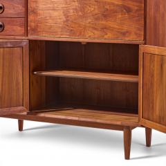 Jack Cartwright Jack Cartwright for Founders Mid Century Walnut and Cane Bar Cabinet - 4569267