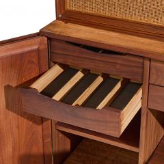 Jack Cartwright Jack Cartwright for Founders Mid Century Walnut and Cane Credenza and Hutch - 4422665