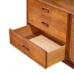Jack Cartwright Jack Cartwright for Founders Mid Century Walnut and Cane Credenza with Hutch - 4827817