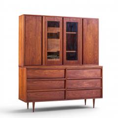 Jack Cartwright Jack Cartwright for Founders Style Mid Century Walnut Credenza with Hutch - 4574454