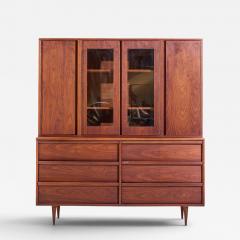 Jack Cartwright Jack Cartwright for Founders Style Mid Century Walnut Credenza with Hutch - 4575472
