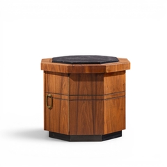 Jack Cartwright Jack Cartwright for Founders Style Mid Century Walnut Slate Side Table Pair - 4704413