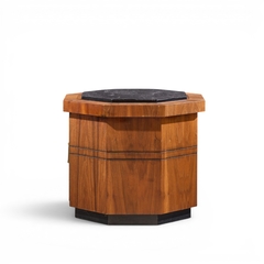 Jack Cartwright Jack Cartwright for Founders Style Mid Century Walnut Slate Side Table Pair - 4704414