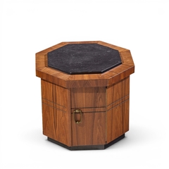 Jack Cartwright Jack Cartwright for Founders Style Mid Century Walnut Slate Side Table Pair - 4704416