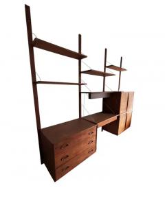 Jack Cartwright Large Midcentury Floating Danish Style Modern Cabinet Wall Unit in Walnut - 3992421