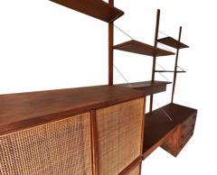 Jack Cartwright Large Midcentury Floating Danish Style Modern Cabinet Wall Unit in Walnut - 3992427