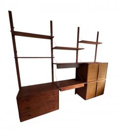 Jack Cartwright Large Midcentury Floating Danish Style Modern Cabinet Wall Unit in Walnut - 3992429