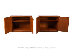 Jack Cartwright Pair Mid Century Walnut Nightstands Cabinets Attributed to Jack Cartwright - 2979737