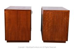 Jack Cartwright Pair Mid Century Walnut Nightstands Cabinets Attributed to Jack Cartwright - 2979745