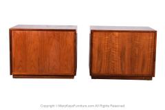 Jack Cartwright Pair Mid Century Walnut Nightstands Cabinets Attributed to Jack Cartwright - 2979747