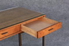 Jack Cartwright Restored Chestnut Bronze 4 Drawer Large Desk by Jack Cartwright for Founders - 3523483