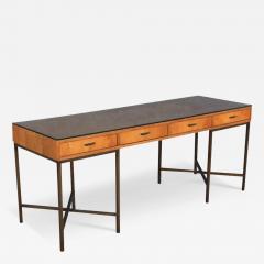 Jack Cartwright Restored Chestnut Bronze 4 Drawer Large Desk by Jack Cartwright for Founders - 3527713