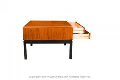 Jack Cartwright Vintage Mid Century Walnut Campaign Style Side End Coffee Table - 2954359