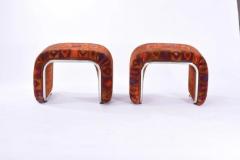 Jack Lenor Larsen Jack Lenor Larsen Velvet and Chrome Stools 1970s - 1206555