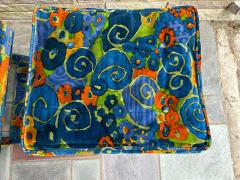 Jack Lenor Larsen Stunning Pair Jack Lenor Larsen Parson style Ottoman Stool Mid Century - 4455910