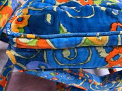 Jack Lenor Larsen Stunning Pair Jack Lenor Larsen Parson style Ottoman Stool Mid Century - 4455911