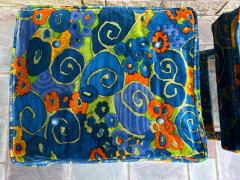 Jack Lenor Larsen Stunning Pair Jack Lenor Larsen Parson style Ottoman Stool Mid Century - 4455924